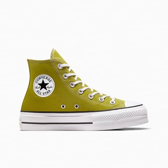 Olive Green Converse All Star High-Top Sneakers - Picture 9 of 9